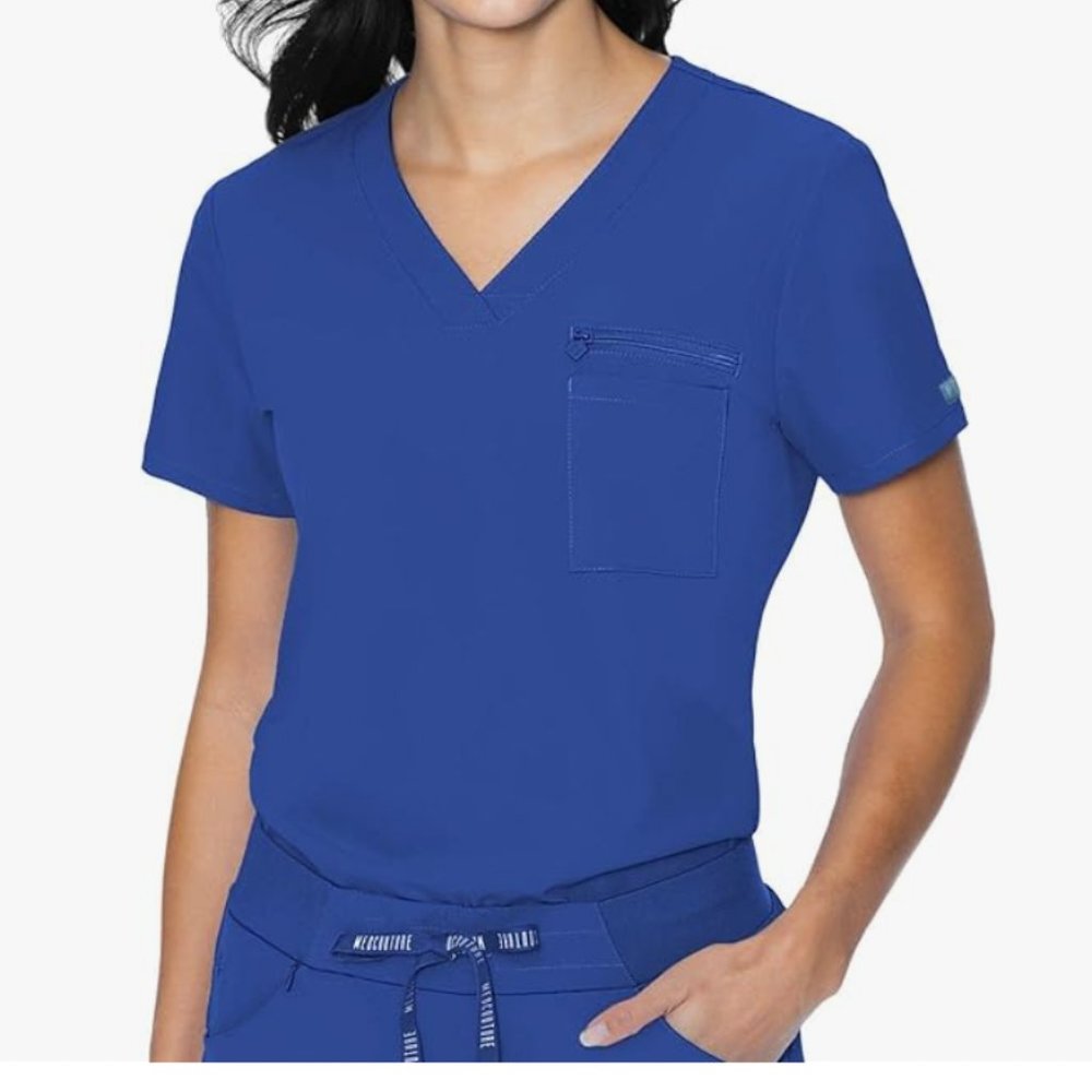 Med Couture Royal Blue Scrub Top